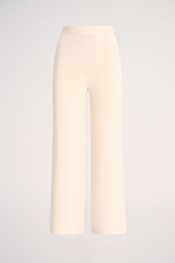 MODINE CREAM KNIT WOOL TROUSERS