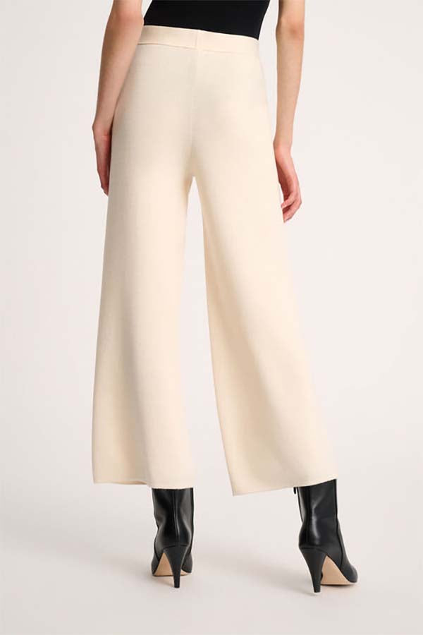 MODINE CREAM KNIT WOOL TROUSERS