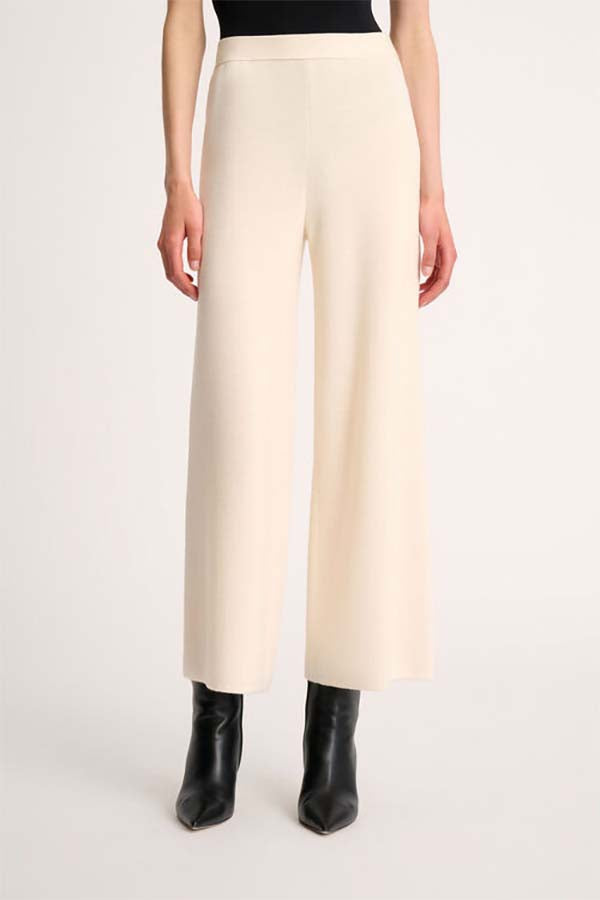 MODINE CREAM KNIT WOOL TROUSERS