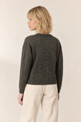 KHAKI LEOPARD PRINT CARDIGAN