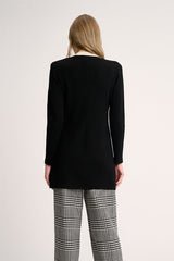 MONGIOIA CONTRASTED TRIM LONG KNIT JACKET