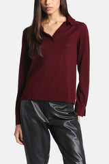 MORENITA TEXTURED KNIT POLO SWEATER