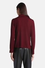 MORENITA TEXTURED KNIT POLO SWEATER