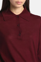 MORENITA TEXTURED KNIT POLO SWEATER