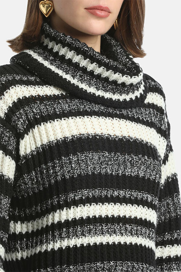 MOSCARDINO STRIPED TURTLENECK