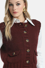 MOTORIA RED KNIT VEST