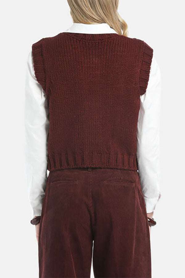 MOTORIA RED KNIT VEST