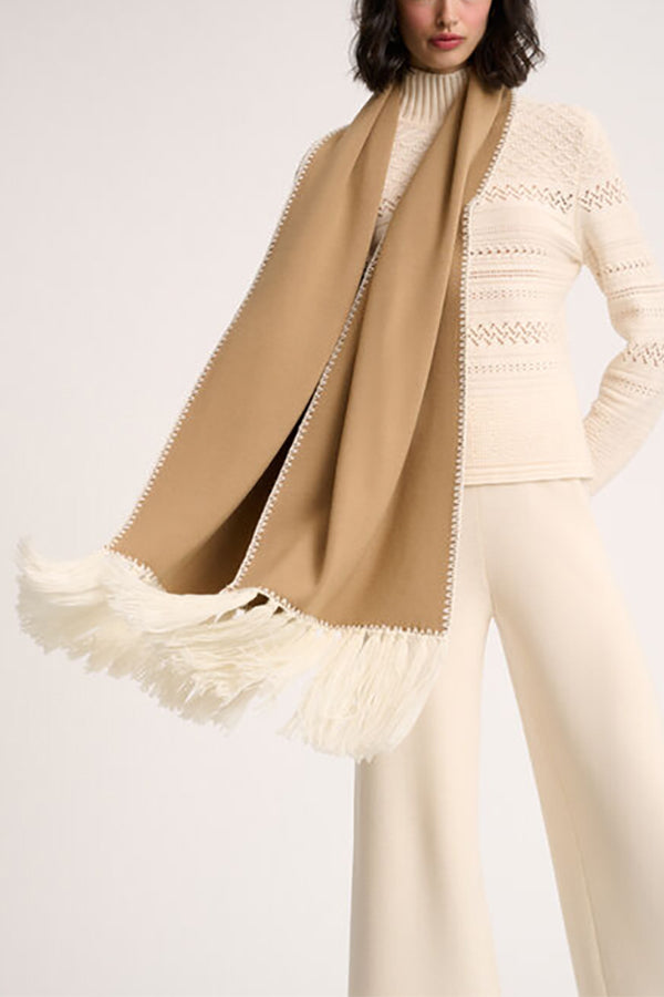 MUSIC BEIGE EMBROIDERED SCARF