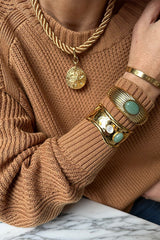 ONDINE WAVE AVENTURINE  MOTHER-OF-PEARL CUFF