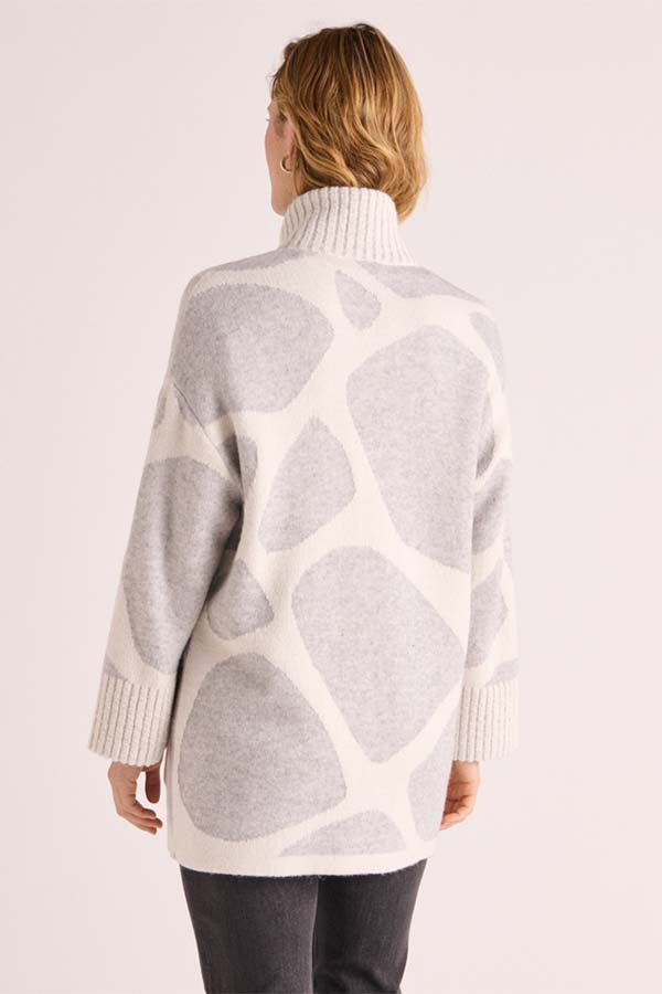 NAOMI MERINO WOOL ALPACA JACQUARD KNIT COAT