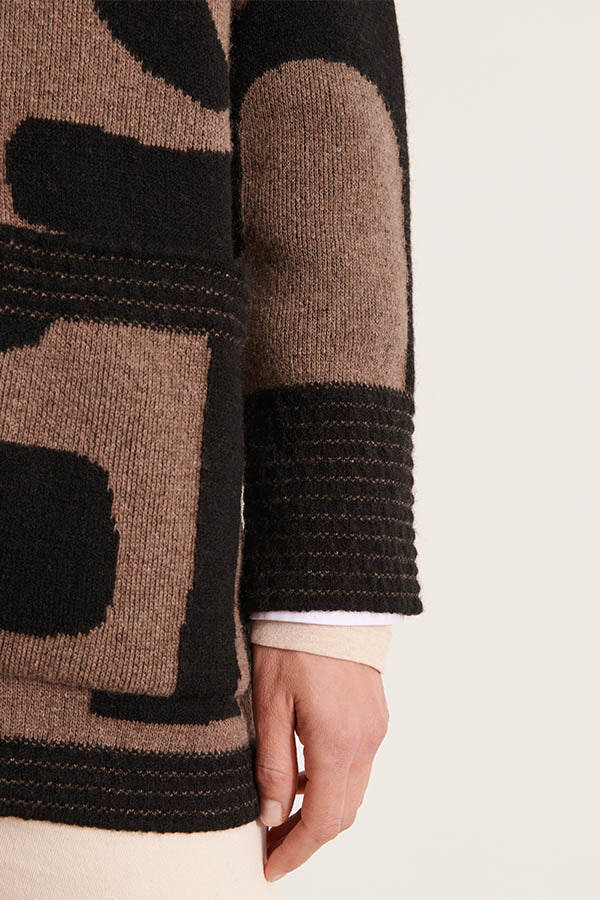 NAOMIA ABSTRACT GEOMETRIC PATTERNED WOOL JACKET