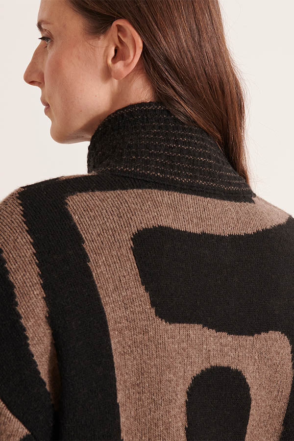 NAOMIA ABSTRACT GEOMETRIC PATTERNED WOOL JACKET