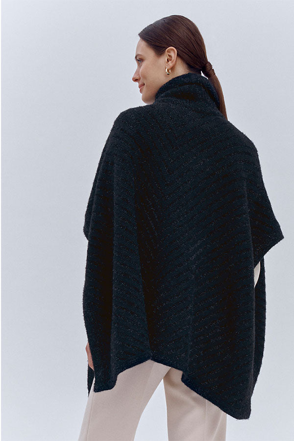 NELSON-N IRIDESCENT TURTLENECK PONCHO