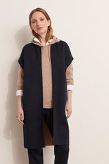 NERINE1927 REVERSIBLE DOUBLE-SIDED KNIT SLEEVELESS COAT