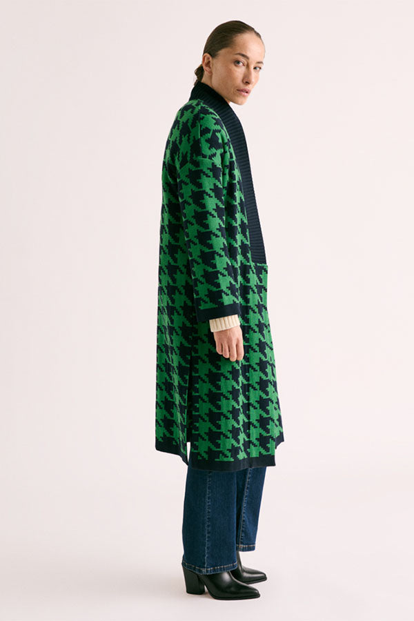 NIELE HOUNDSTOOTH MERINO WOOL COAT