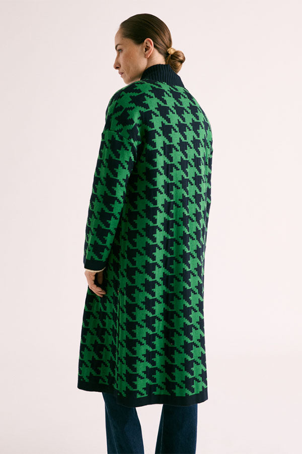 NIELE HOUNDSTOOTH MERINO WOOL COAT