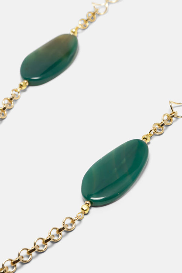 NOVERCA GREEN LONG CHAIN NECKLACE