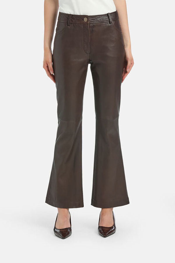 OFIRO FLARED LEATHER TROUSERS