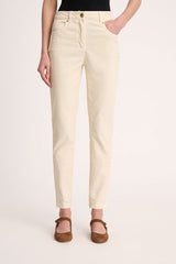OGNIORA A WHITE CORDUROY TROUSERS