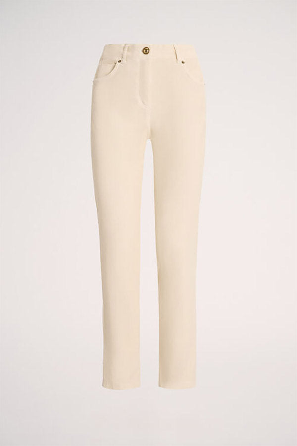 OGNIORA A WHITE CORDUROY TROUSERS