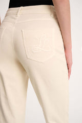 OGNIORA A WHITE CORDUROY TROUSERS