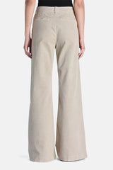 OLAP BEIGE FLARED CORDUROY TROUSERS