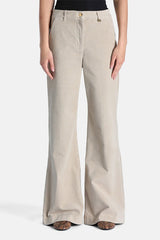 OLAP BEIGE FLARED CORDUROY TROUSERS