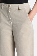OLAP BEIGE FLARED CORDUROY TROUSERS