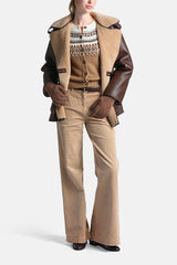 OLAP GREY FLARED CORDUROY TROUSERS