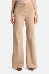 OLAP GREY FLARED CORDUROY TROUSERS