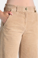 OLAP GREY FLARED CORDUROY TROUSERS