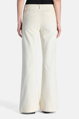 OLAP WHITE FLARED CORDUROY TROUSERS