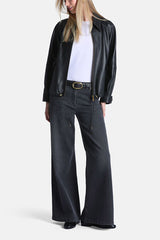 OLLA LOGO EMBELLISHED WIDE LEG JEANS