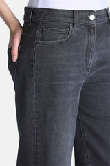 OLLA LOGO EMBELLISHED WIDE LEG JEANS