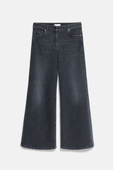 OLLA LOGO EMBELLISHED WIDE LEG JEANS