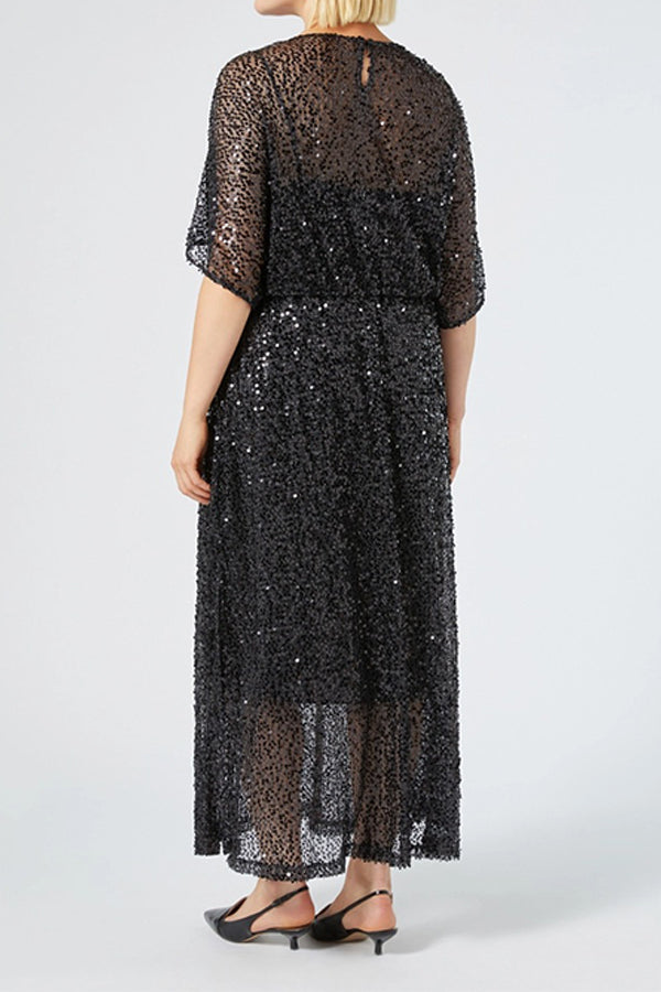 OMAR SEQUINS JERSEY DRESS