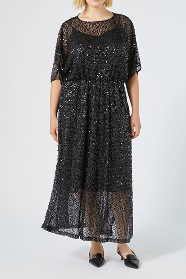 OMAR SEQUINS JERSEY DRESS