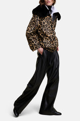 ONETA LOOSE FIT LEATHER EFFECT TROUSERS