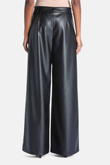 ONETA LOOSE FIT LEATHER EFFECT TROUSERS