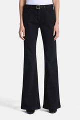 OPLITE JEWEL EMBELLISHED BELT FLARED JEANS