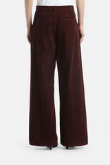 ORLATO RED WIDE-LEG CORDUROY TROUSERS