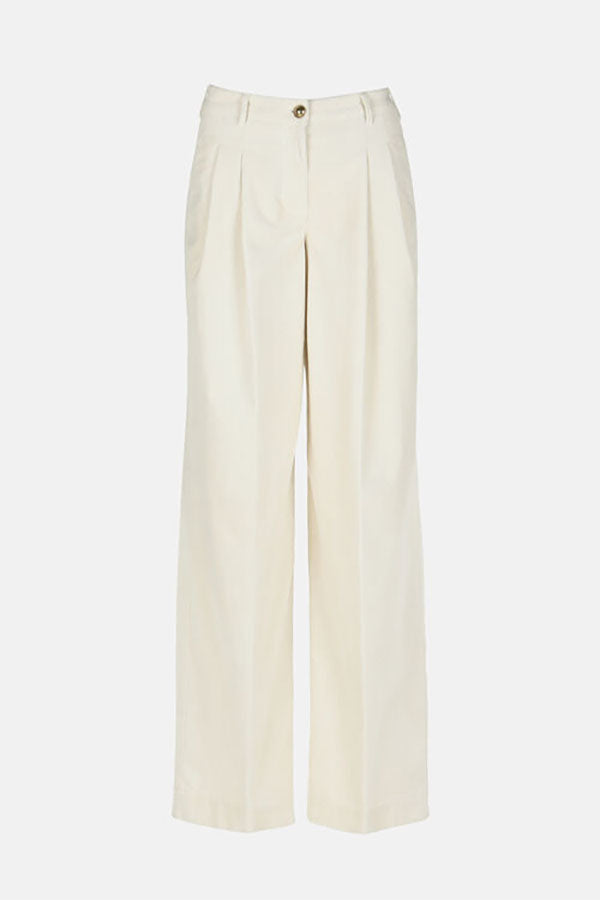 ORTOLANO WHITE RELAXED-FIT CORDUROY TROUSERS