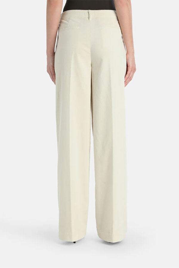 ORTOLANO WHITE RELAXED-FIT CORDUROY TROUSERS