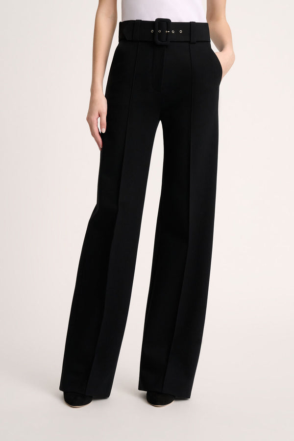 OSTEN D BLACK JERSEY TROUSERS
