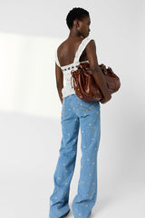ANNA FLORAL FLARE JEANS