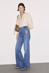 ANNA PATCHES FLARED JEANS