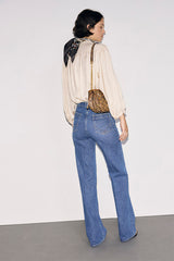 ANNA PATCHES FLARED JEANS