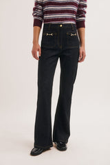 ALICE BLACK HORSEBIT DETAILS BOOTCUT JEANS