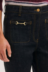 ALICE BLACK HORSEBIT DETAILS BOOTCUT JEANS