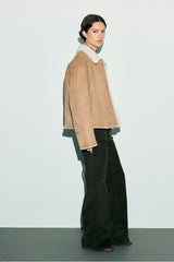 MAEL KHAKI GREEN CORDUROY FLARED JEANS
